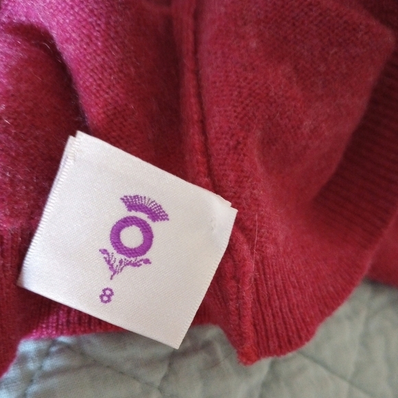 Up-Cycled Brora Scottish Cashmere Crewneck Sweater Dark Berry Pink - Picture 12 of 13
